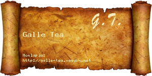 Galle Tea névjegykártya